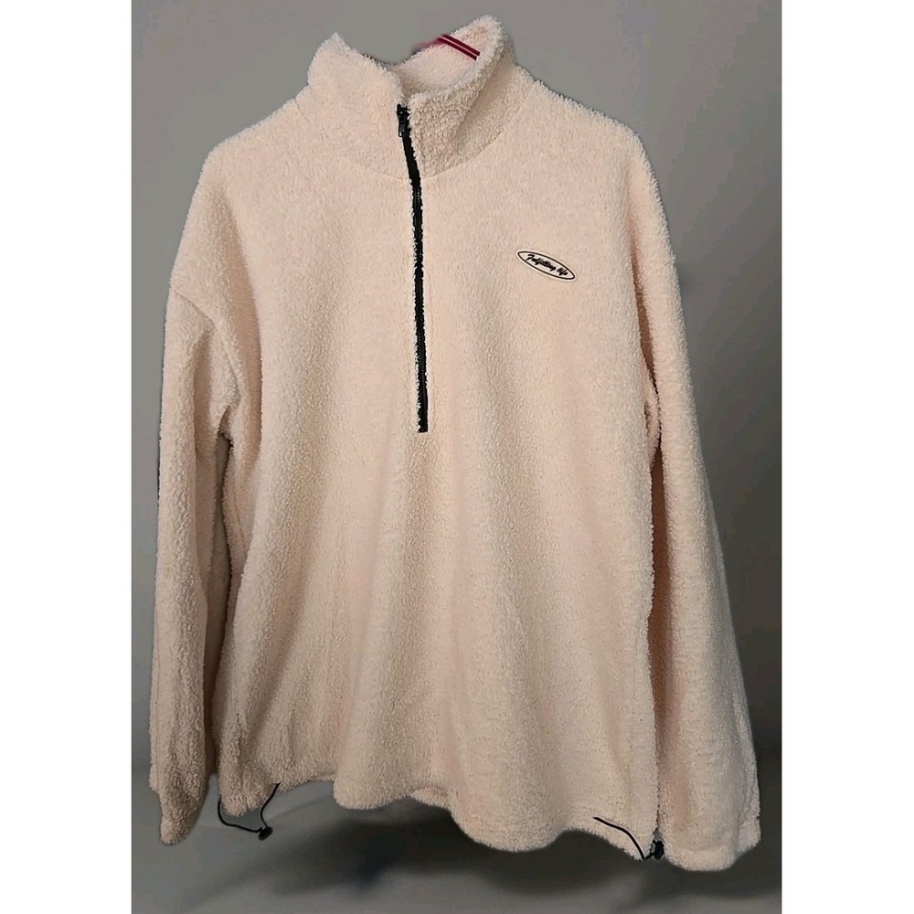 Women's Zaful Tan Sherpa Pull Over Hoodie Size Us 6 Medium Polyester NWT
